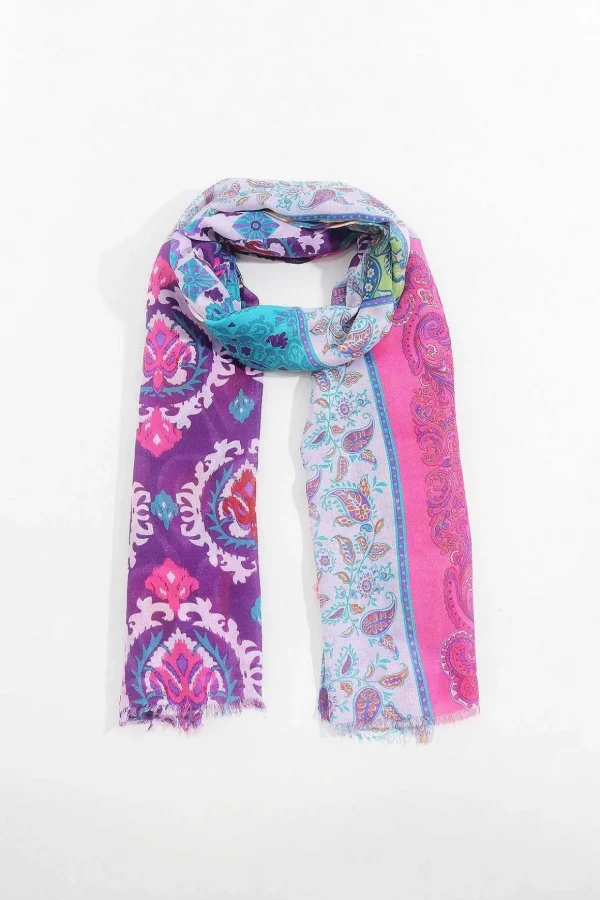 Abstract Paisley Scarf In Pink
