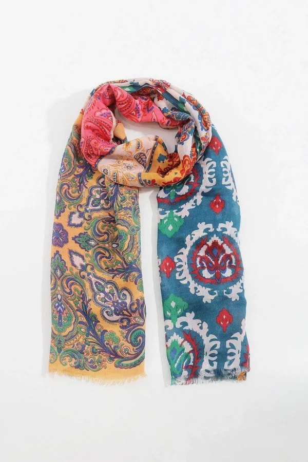 Abstract Paisley Scarf In Orange