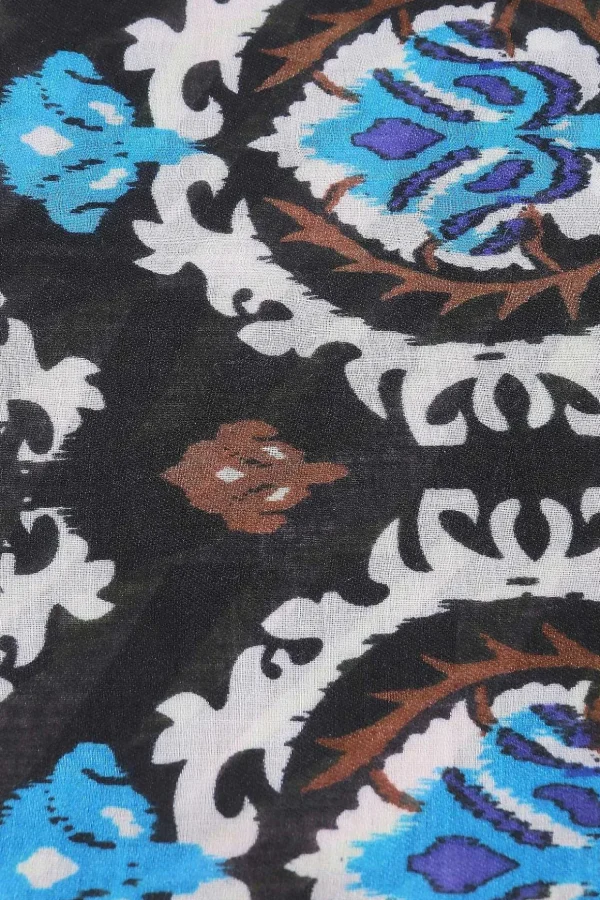 Abstract Paisley Scarf In Blue