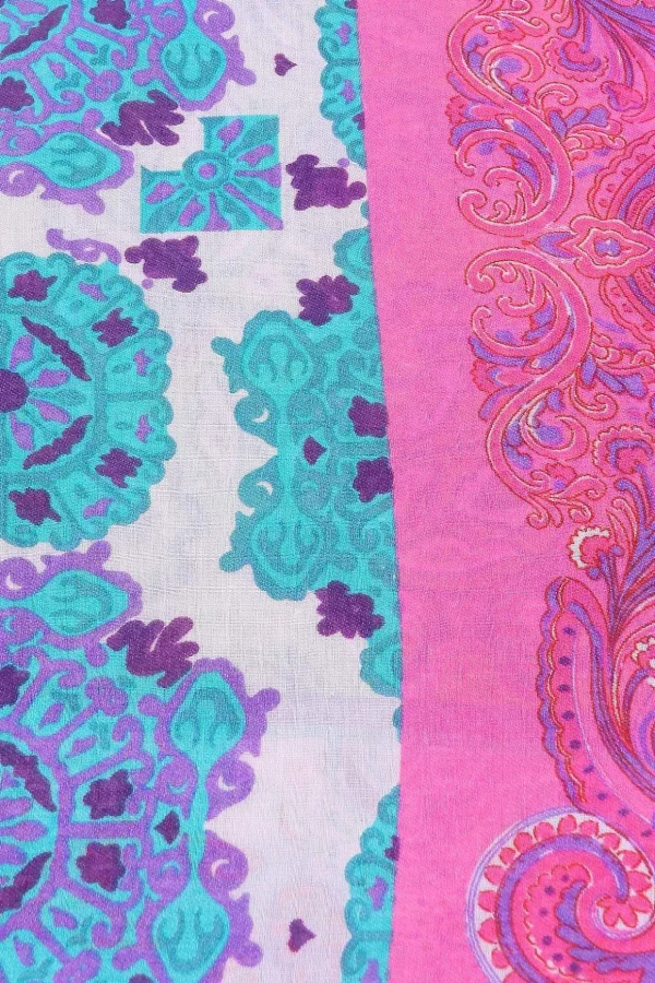 Abstract Paisley Scarf In Pink