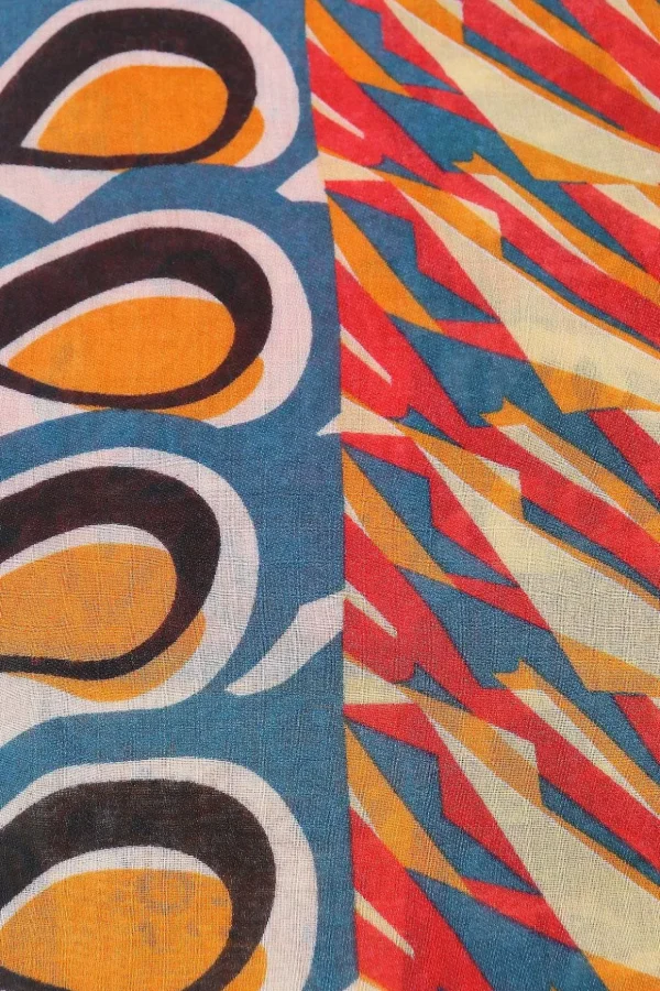 Abstract Paisley Scarf In Orange