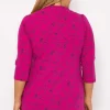 Abstract Print Blouse In Pink