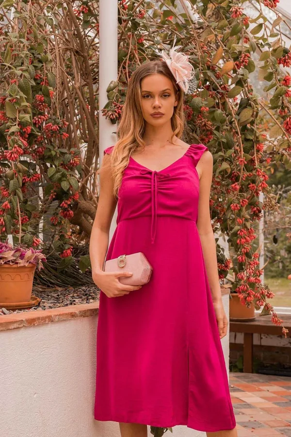 Adeline Pink Midi Dress