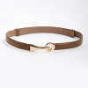 Adjustable Gold Clasp Belt In Brown