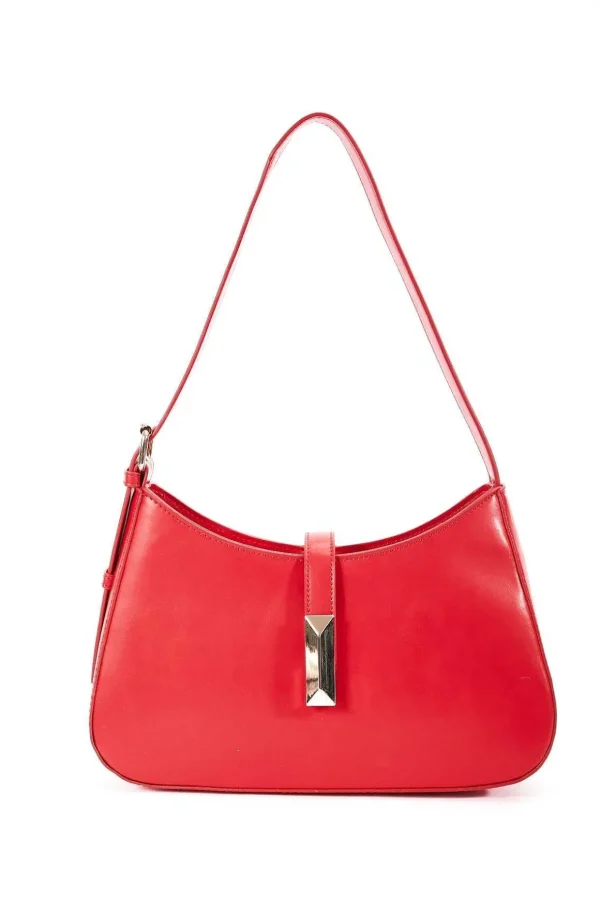 Adjustable Strap Shoulder Bag In Red