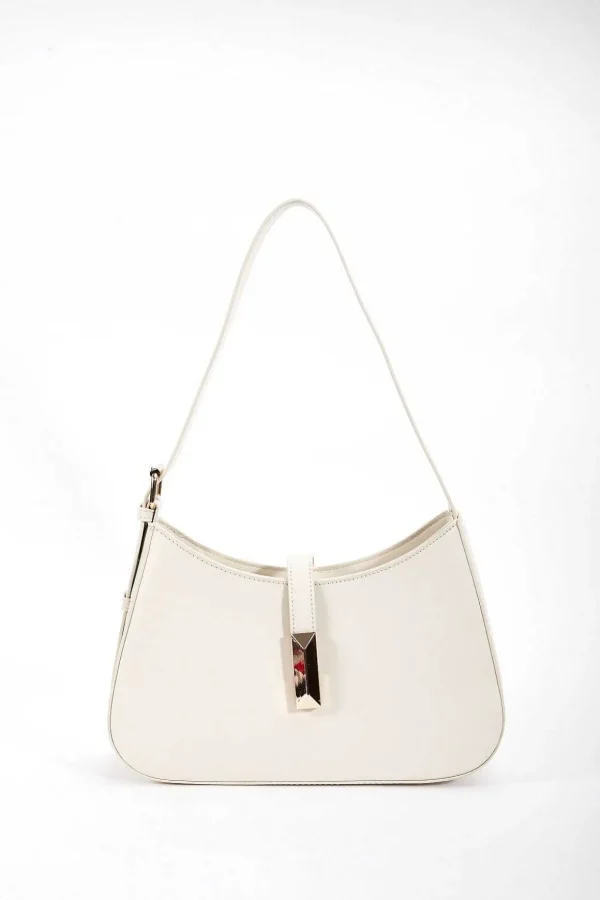 Adjustable Strap Shoulder Bag In Cream