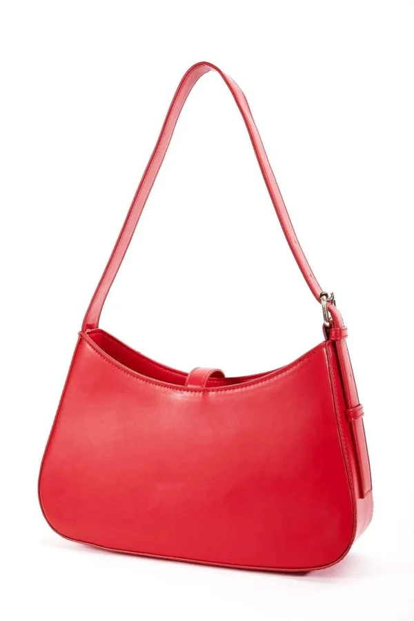 Adjustable Strap Shoulder Bag In Red