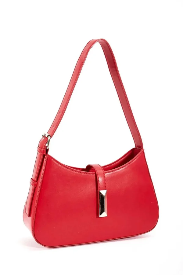 Adjustable Strap Shoulder Bag In Red