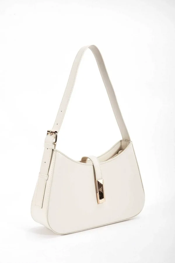 Adjustable Strap Shoulder Bag In Cream
