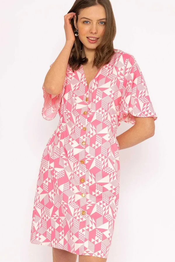 Ailbhe Knee Length Dress In Pink Print