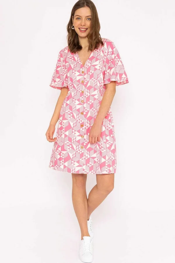 Ailbhe Knee Length Dress In Pink Print