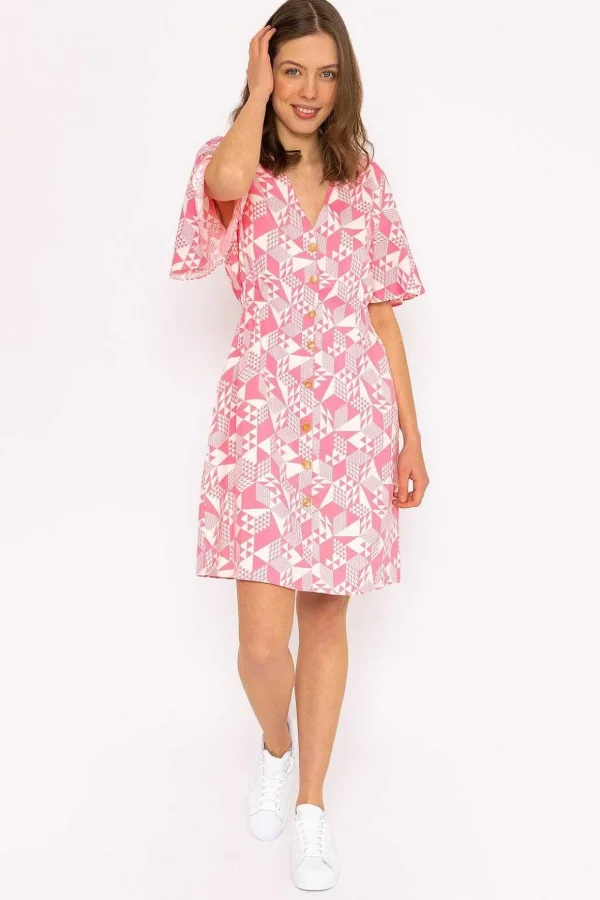 Ailbhe Knee Length Dress In Pink Print