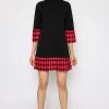 Aine Mini Dress In Black And Red