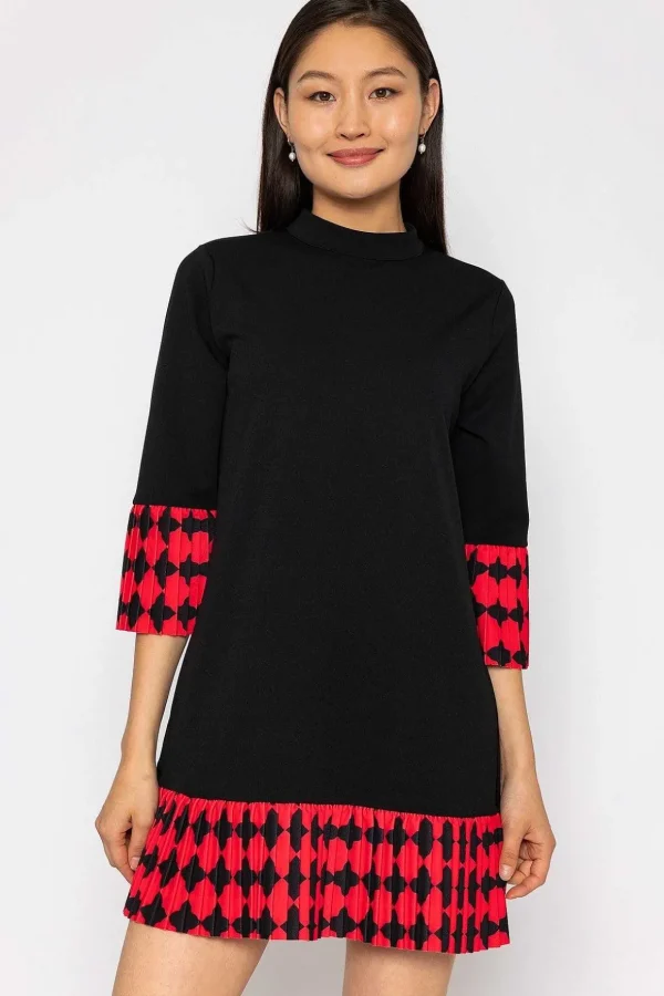 Aine Mini Dress In Black And Red