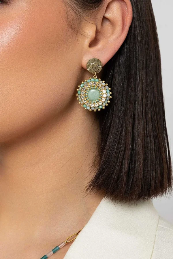 Amazon Gemstone Statement Earrings