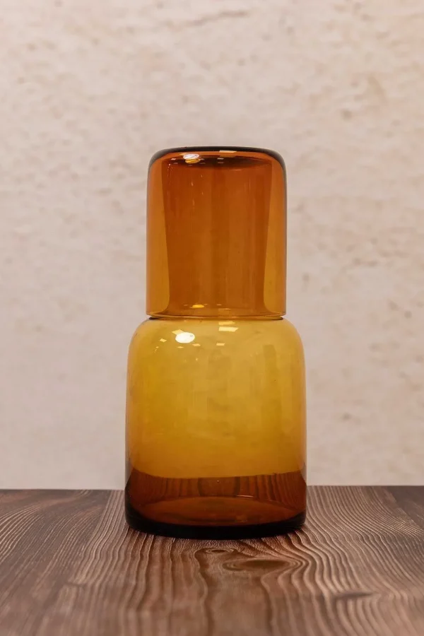Amber 2Pc Glass Carafe Set