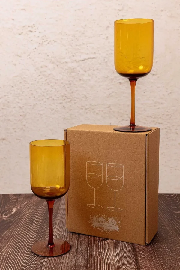 Amber Wine Glass Set Of 2