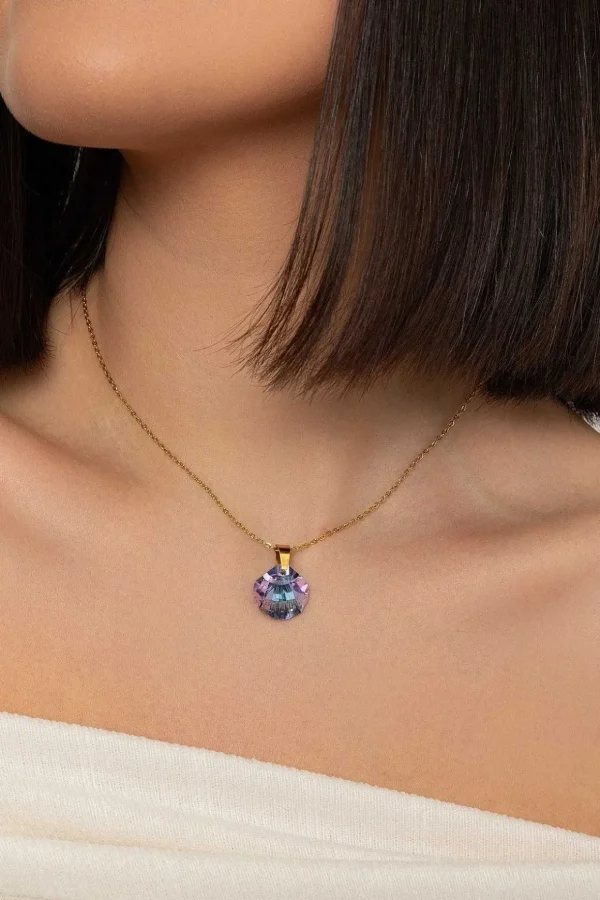Amethyst Rainbow Gemstone Necklace