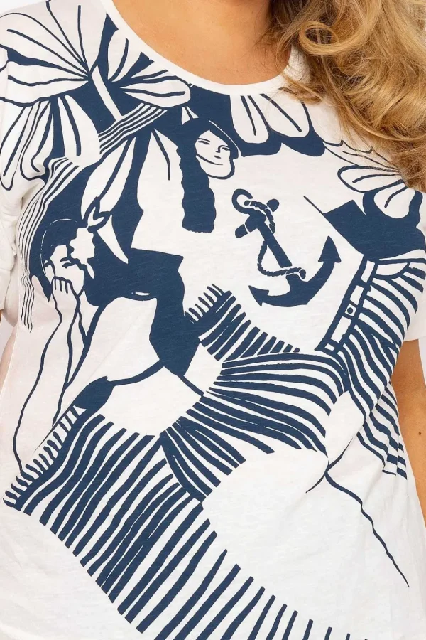 Anchor Print Top In Off White