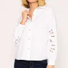 Anglaise Sleeve Blouse In White