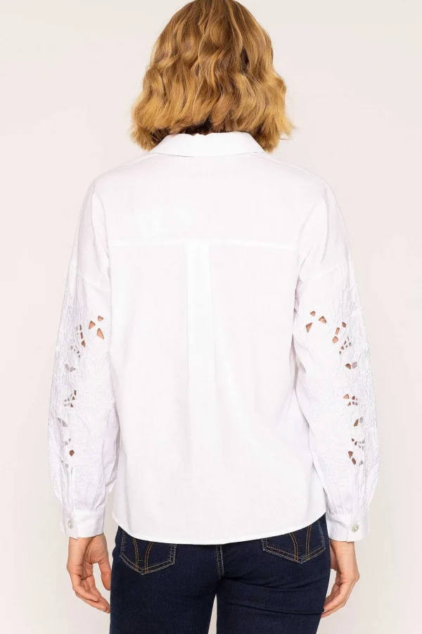 Anglaise Sleeve Blouse In White