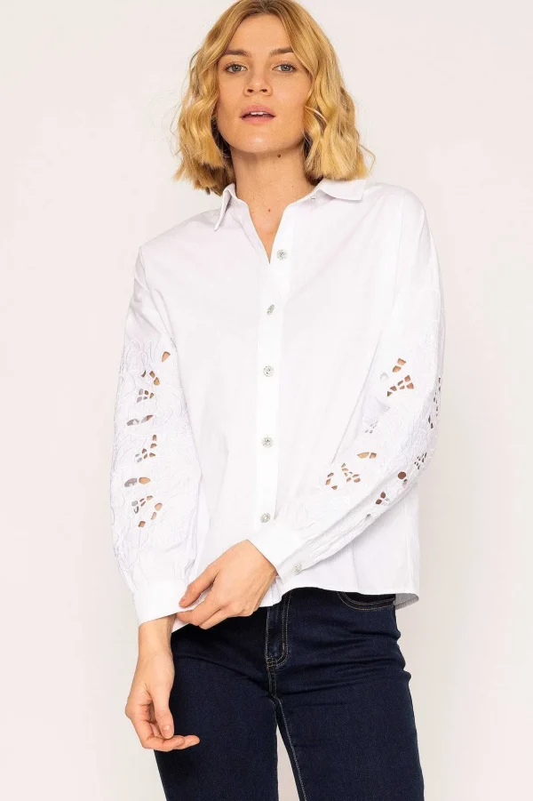Anglaise Sleeve Blouse In White