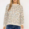 Animal Knit In Multi Print