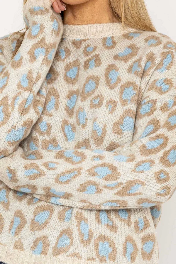 Animal Knit In Multi Print