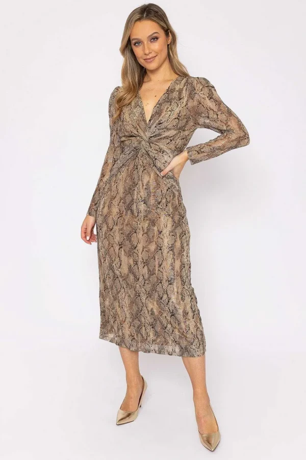 Animal Print Twist Front Dress