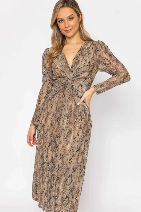 Animal Print Twist Front Dress