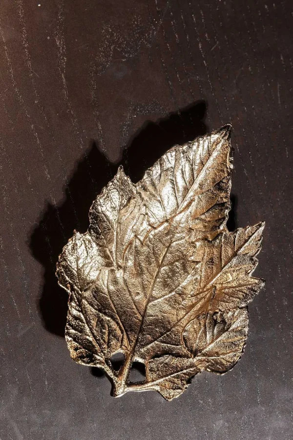 Antique Brass Leaf Platter