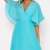 Aqua Angel Sleeve Dress