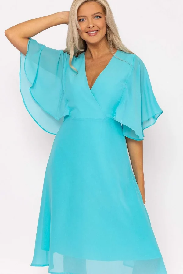 Aqua Angel Sleeve Dress