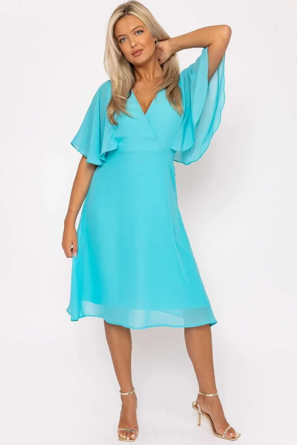Aqua Angel Sleeve Dress