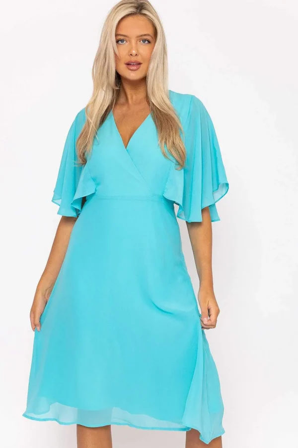 Aqua Angel Sleeve Dress