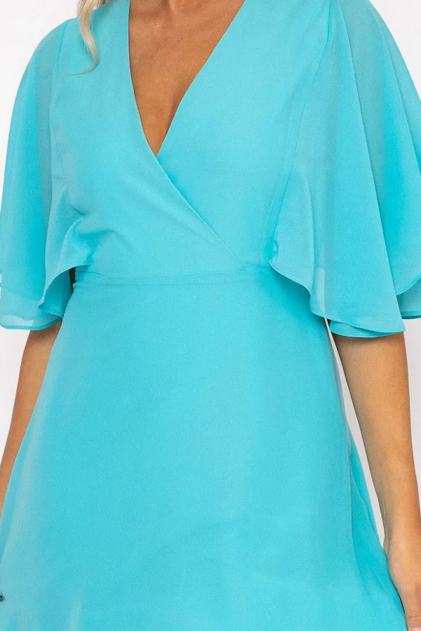 Aqua Angel Sleeve Dress