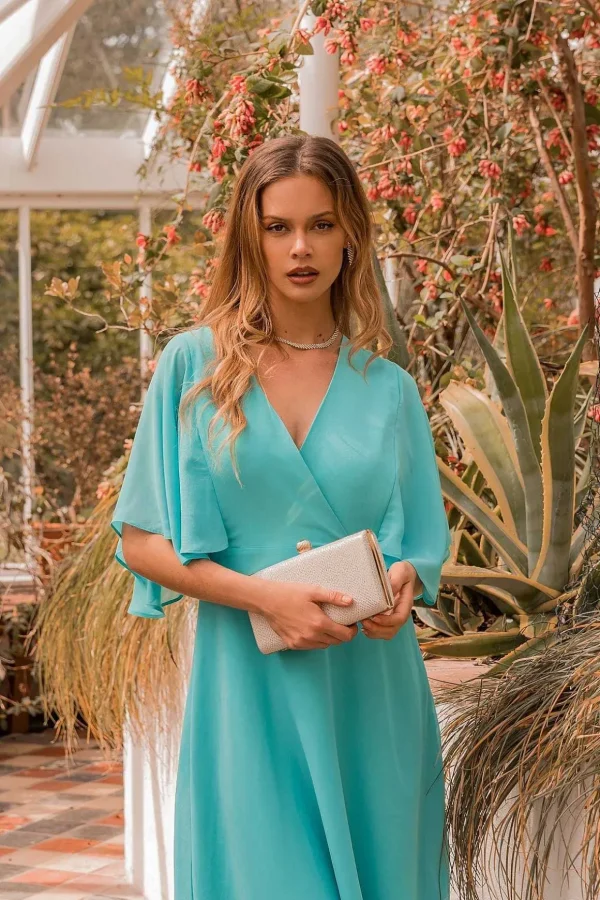Aqua Angel Sleeve Dress