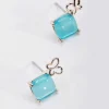 Aqua Stone Butterfly Earrings