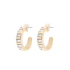 Art Deco Hoop Earrings In Gold