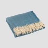 Atlantic Blue Herringbone Throw
