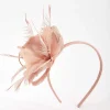 Baby Pink Feather Flower Fascinator