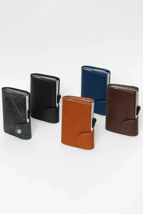 Bank Cards Protector Wallet In Dark Brown