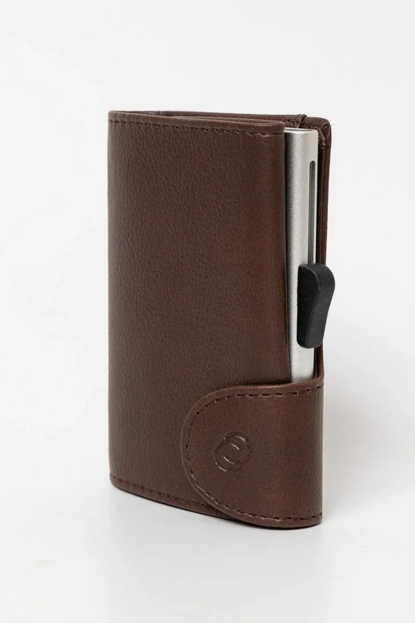Bank Cards Protector Wallet In Dark Brown