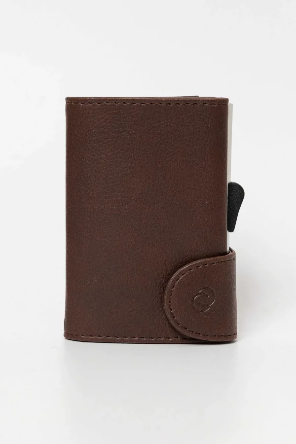 Bank Cards Protector Wallet In Dark Brown