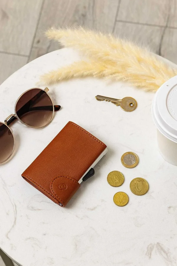 Bank Cards Protector Wallet In Light Brown
