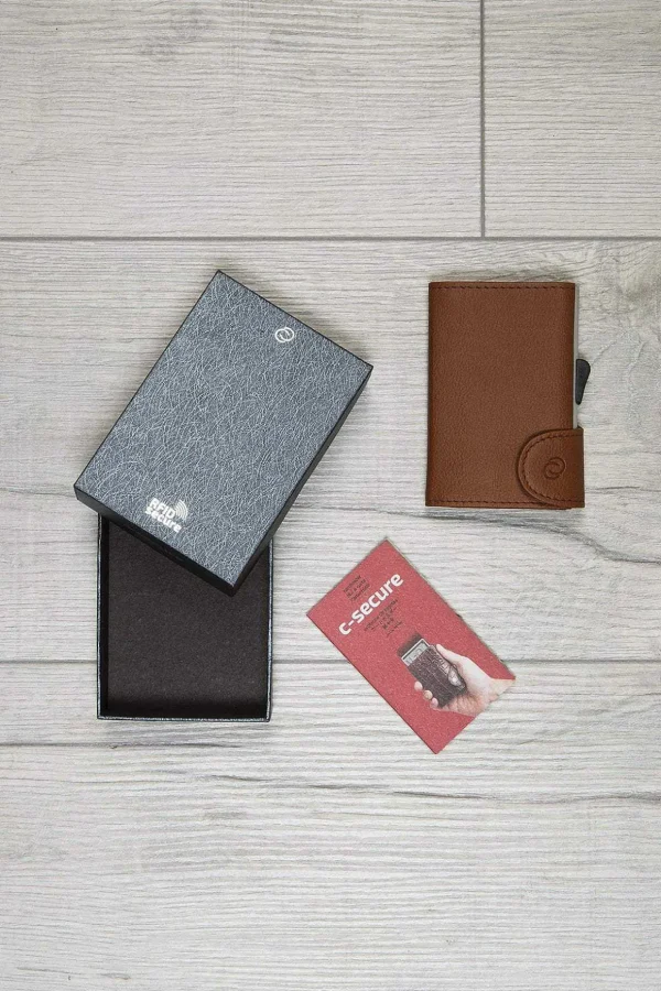 Bank Cards Protector Wallet In Light Brown