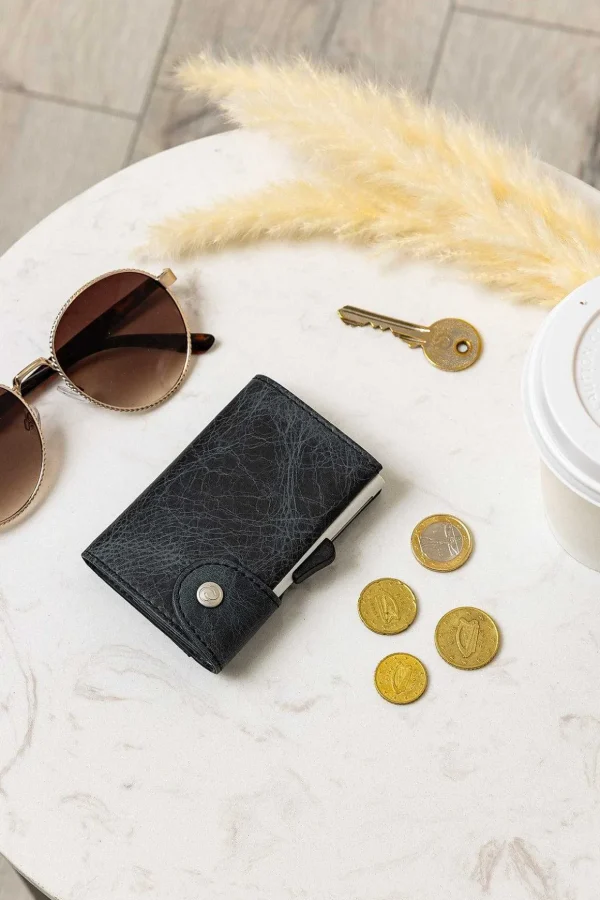 Bank Cards Protector Wallet In Black
