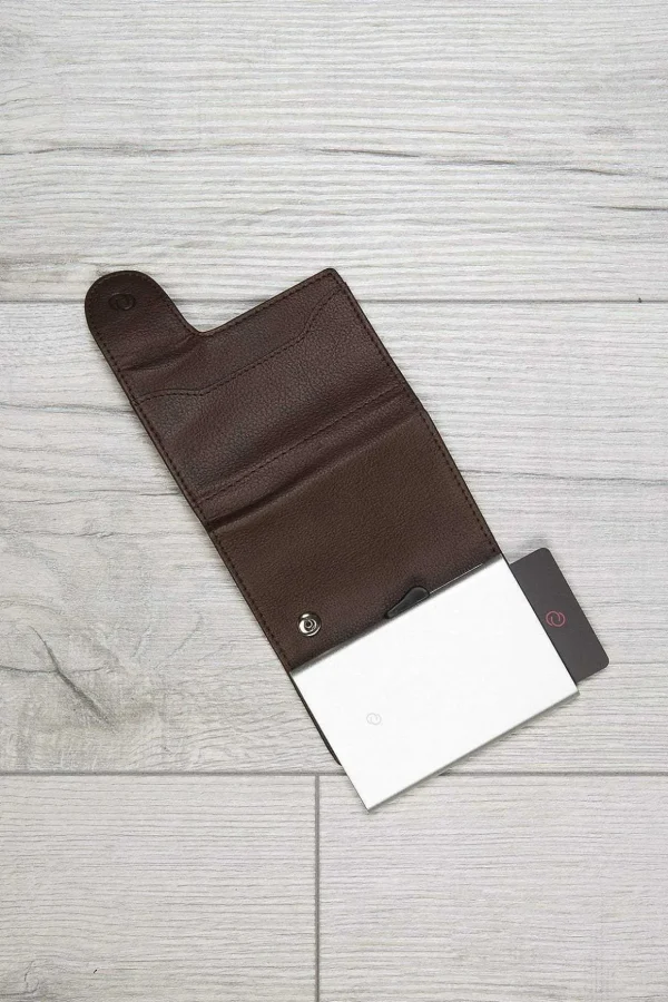 Bank Cards Protector Wallet In Dark Brown