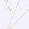 Bar And Pearl Necklace In Gold