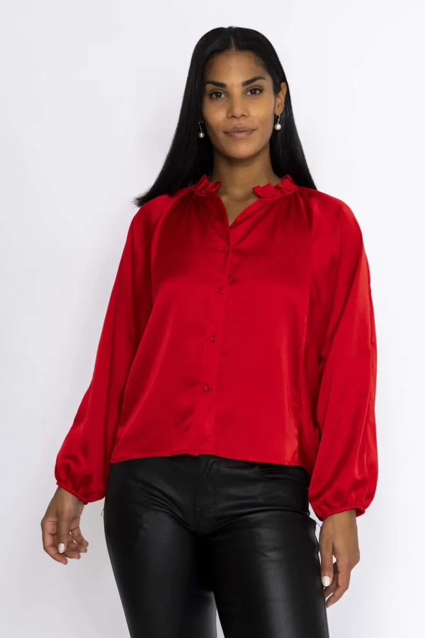 Batwing Blouse In Red